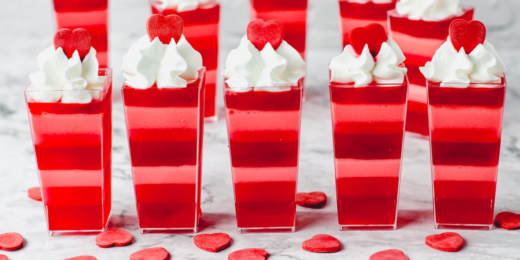 DLux Mini Dessert Cups Valentine's Day Layered Jello