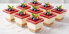 Mini Strawberry Cheesecake in Our 2 oz Square Dessert Cups
