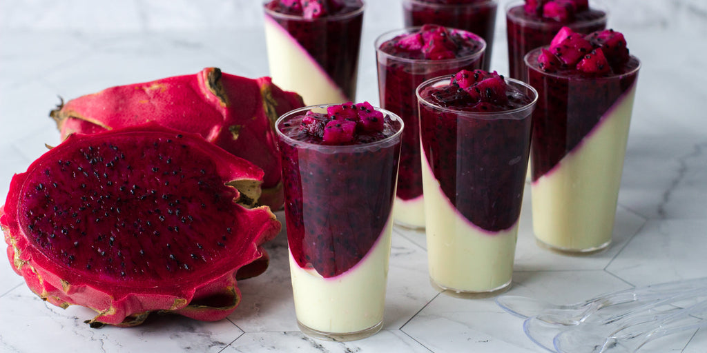 DLux Mini Dessert Cups Dragon Fruit Panna Cotta