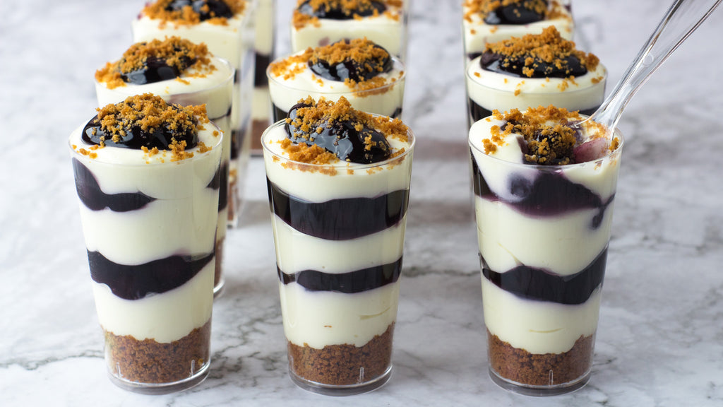 Dlux Mini Dessert Cups No-Bake Blueberry Cheesecake Shooters