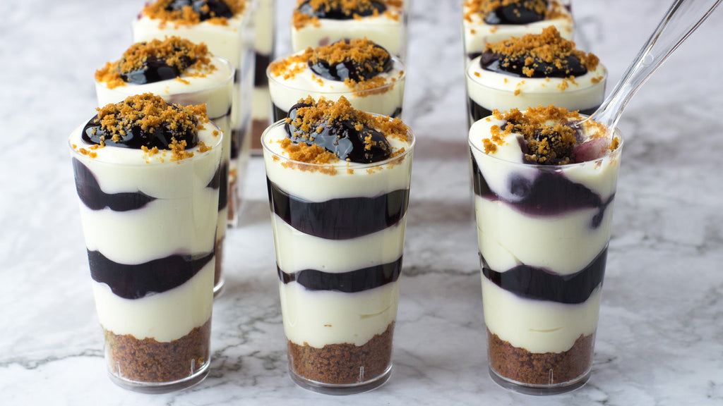 DLux Mini Dessert Cups No-Bake Blueberry Cheesecake Shooters
