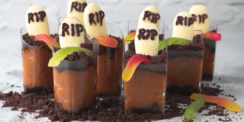 DLux Mini Dessert Cups Halloween Graveyard Pumpkin Cups