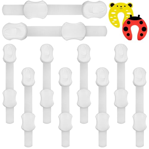 DLux Child Locks for Cabinets & Door Finger Pinch Guard - 12 Pack