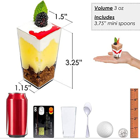 Image of 3oz Square Tall + Spoons (100 Pack)