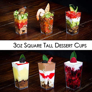 3oz Square Tall + Spoons (100 Pack)