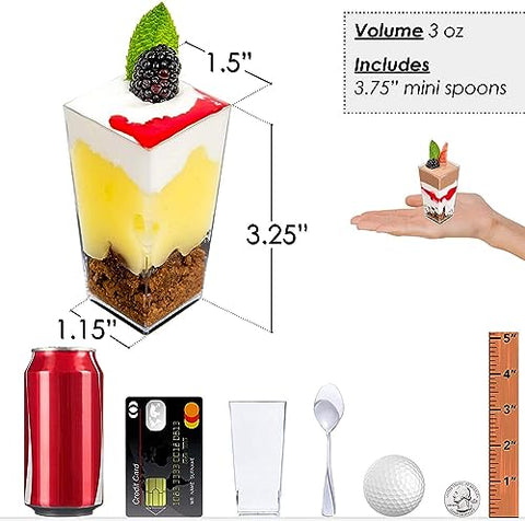 Image of 3oz Square Tall + Spoons (50 Pack)