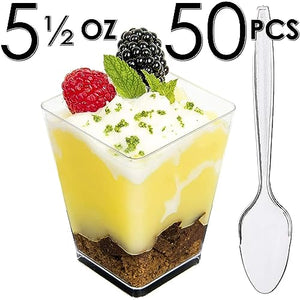 5oz Square + Spoons (50 Pack)