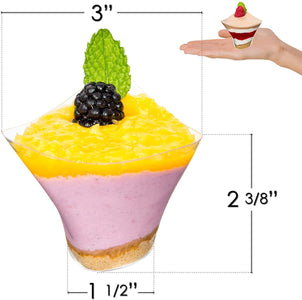 500 Mini Dessert Cups with Spoons [3 oz, Large Swirl]