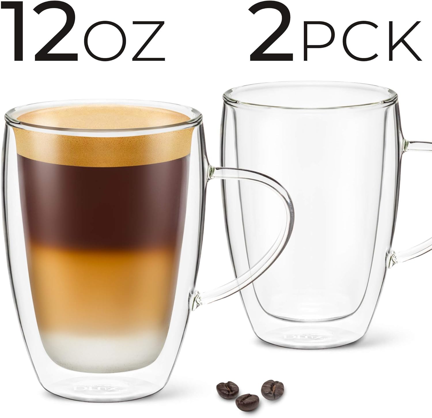 12oz Coffee Mugs with Handles ( Set of 2 )