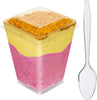 1000 Mini Dessert Cups (Spoons + Lids) [5oz, Square Large]