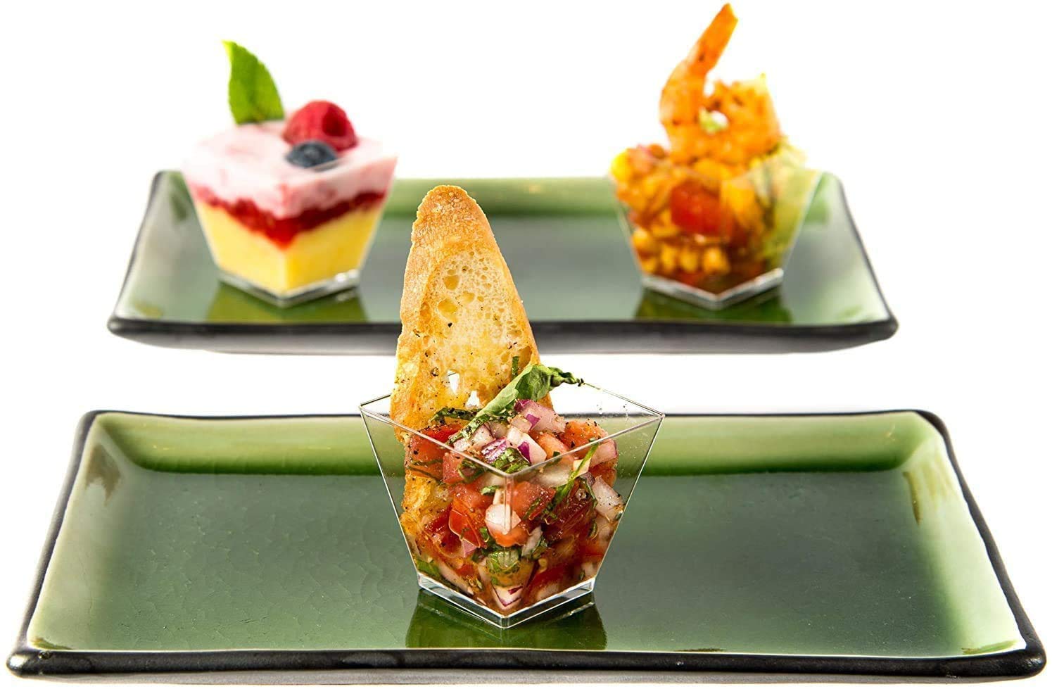 500 Mini Dessert Cups with Spoons [3.5 oz, Square]