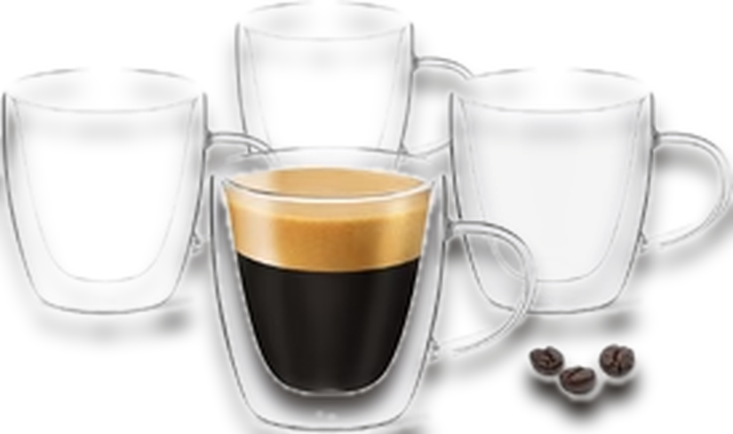 3oz Espresso Cups with Handles ( Set of 4 )