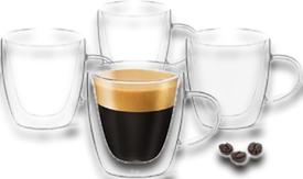 3oz Espresso Cups with Handles ( Set of 4 )