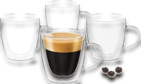 3oz Espresso Cups with Handles ( Set of 4 ) – DLux