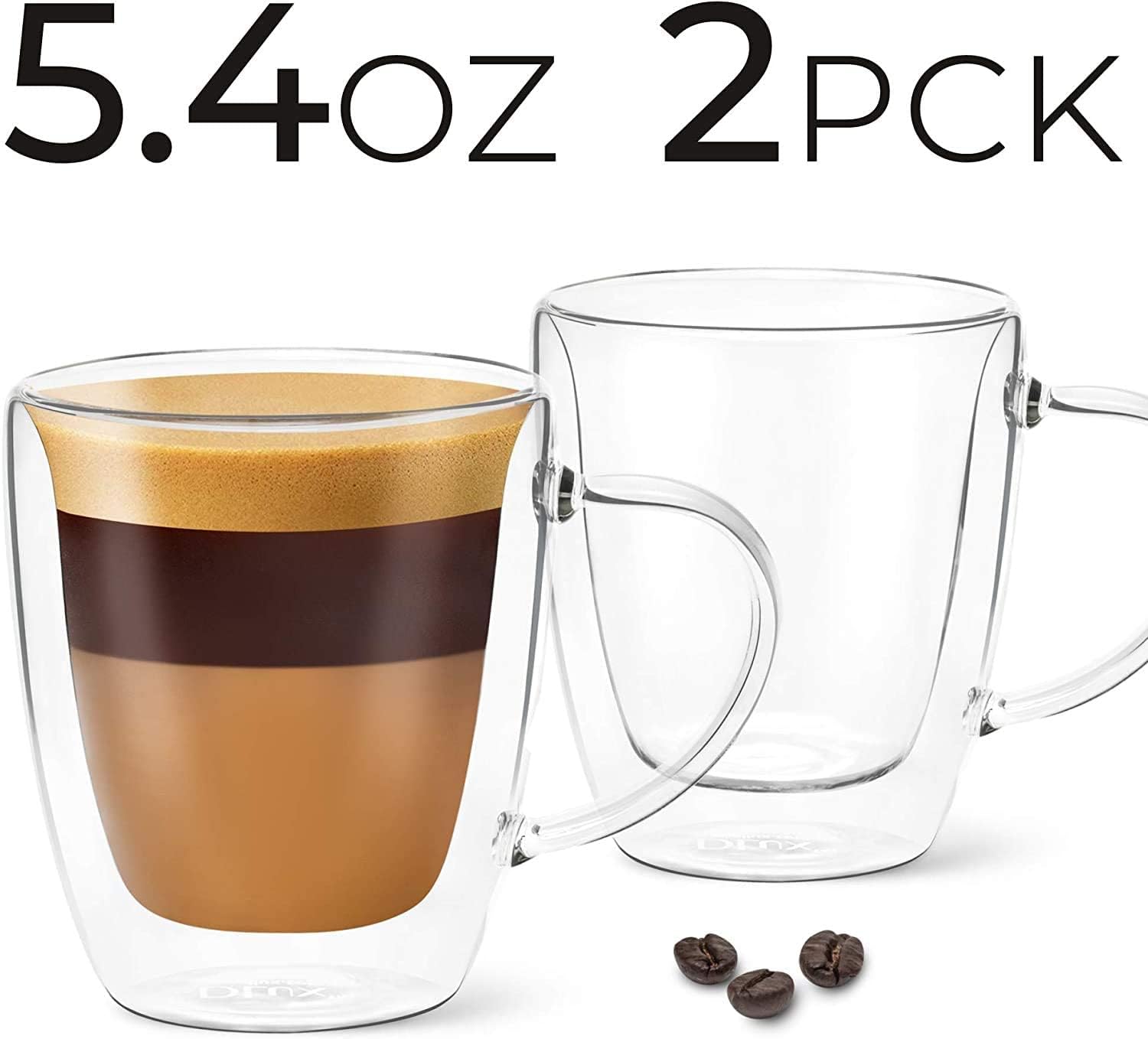 5.4oz Espresso Cups with Handles ( Set of 2 )