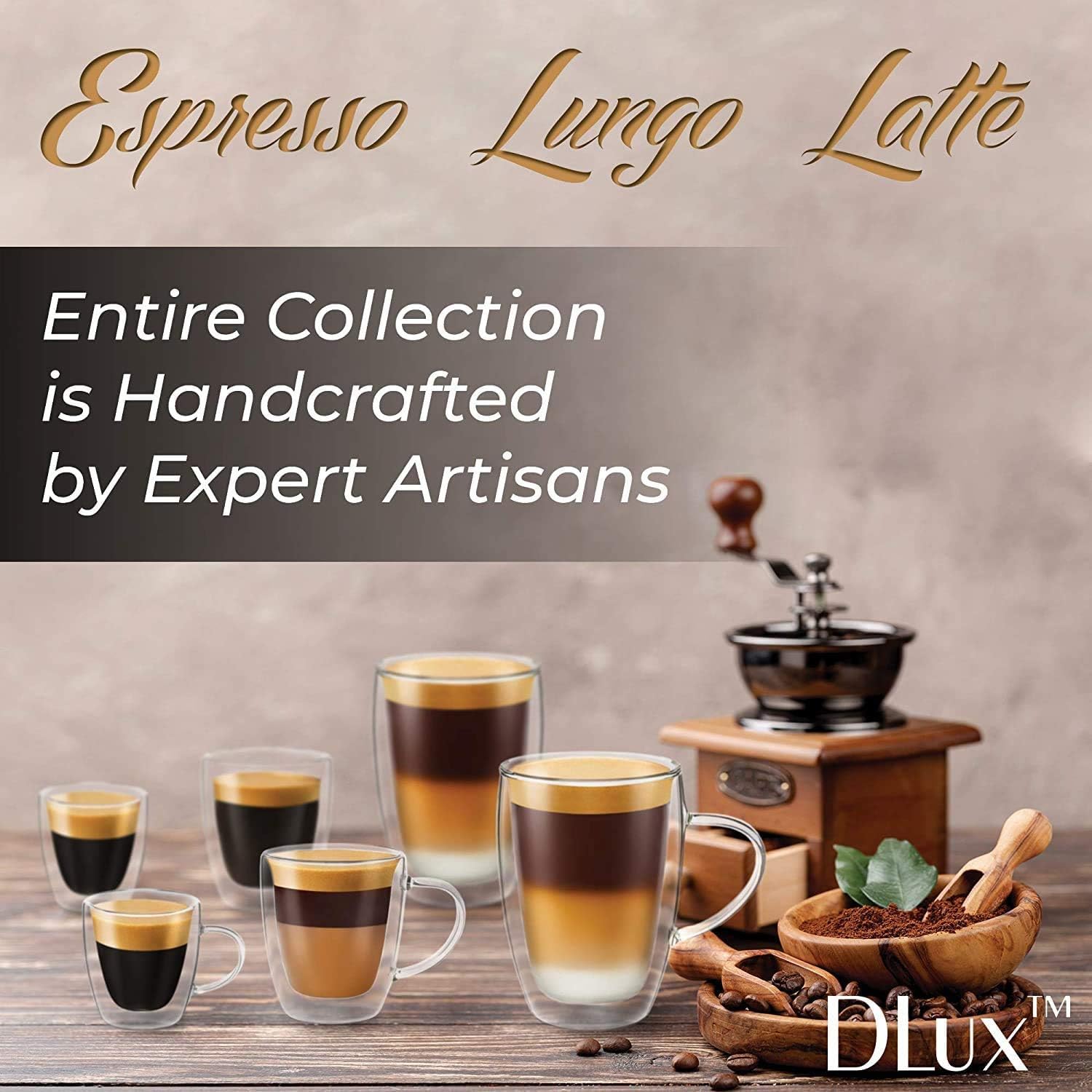 3oz Espresso Cups with Handles ( Set of 4 )