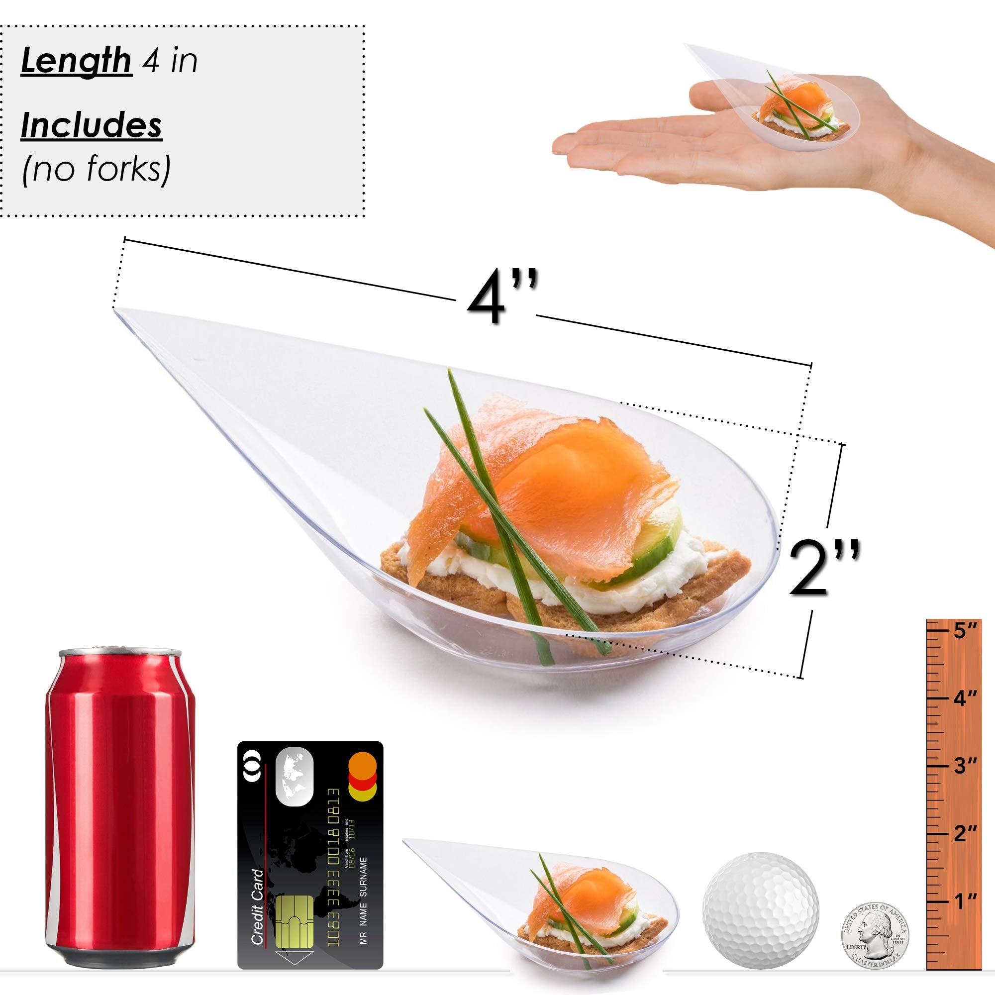 1000 Mini Dessert Cups [4-inch, Tear Drop Clear]