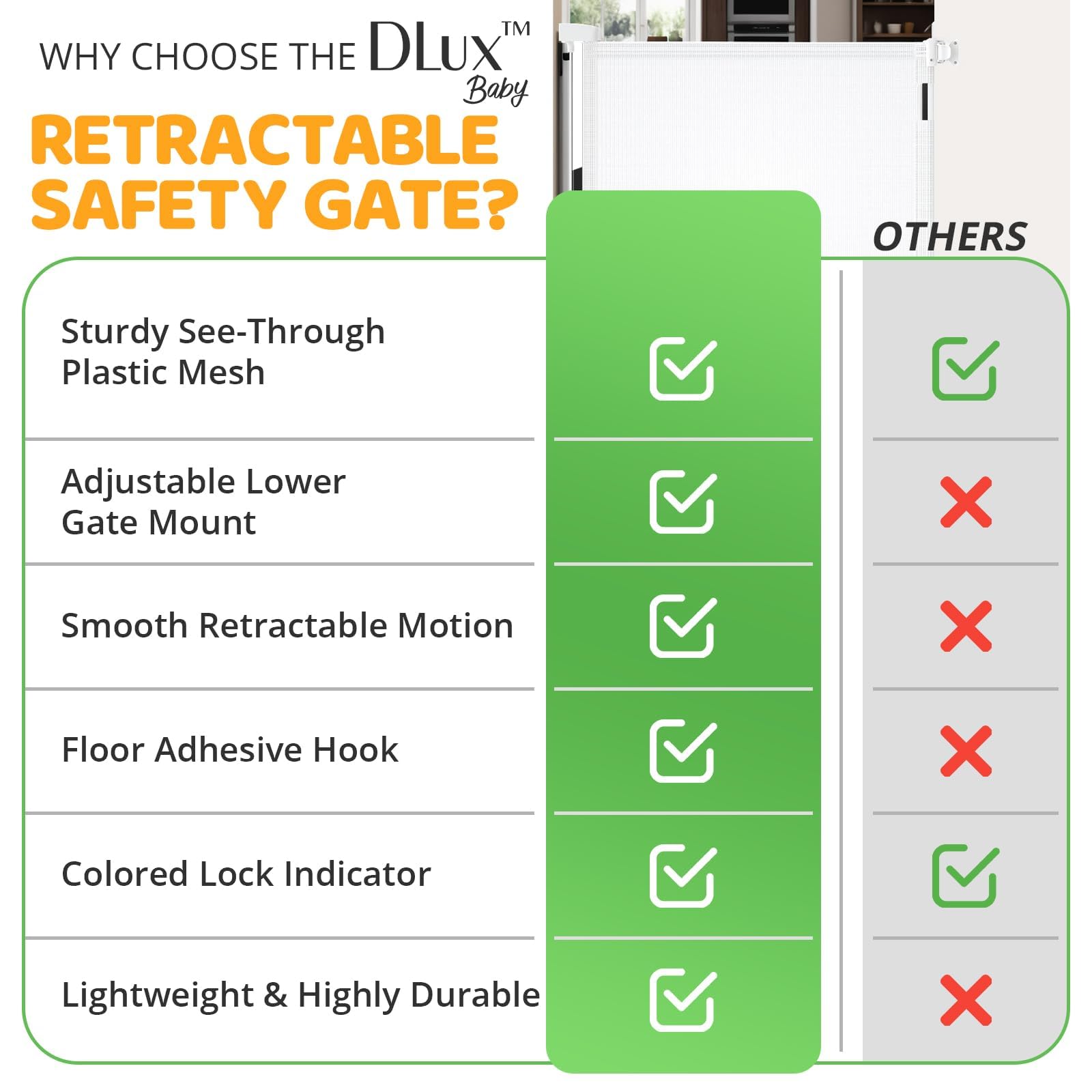 Durable Mesh Extra Wide Baby Gate for Your Child