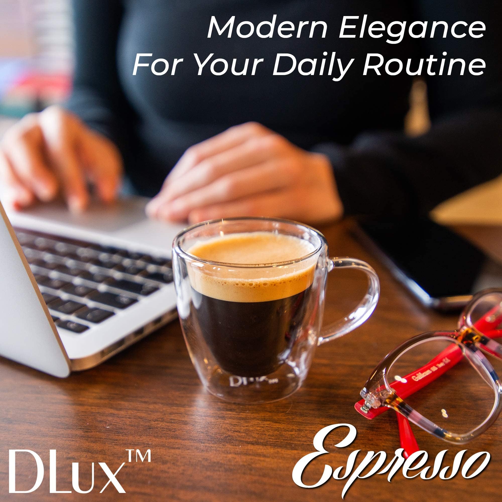 5.4oz Espresso Cups with Handles ( Set of 2 )