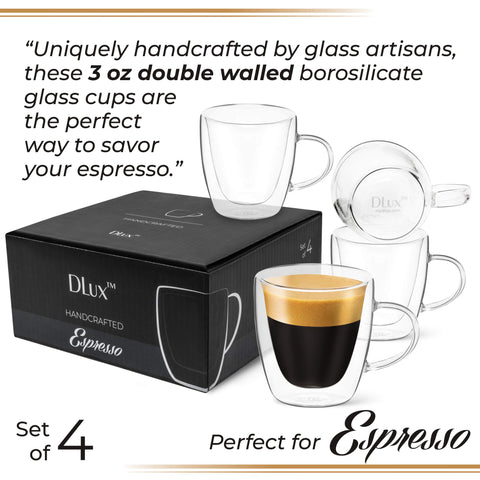 Image of 3oz Espresso Cups with Handles ( Set of 4 )