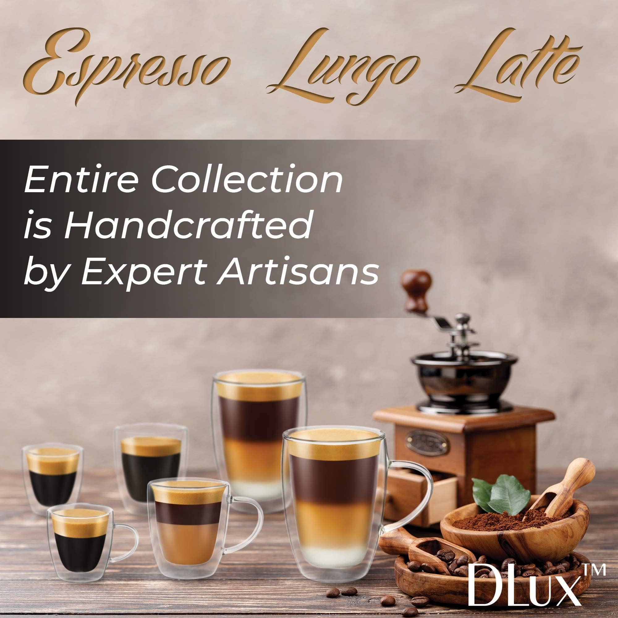 5.4oz Espresso Cups with Handles ( Set of 2 )