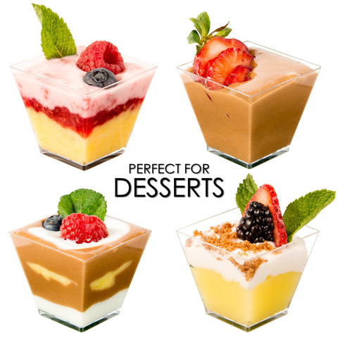 Image of 1000 Mini Dessert Cups [2 oz, Square]