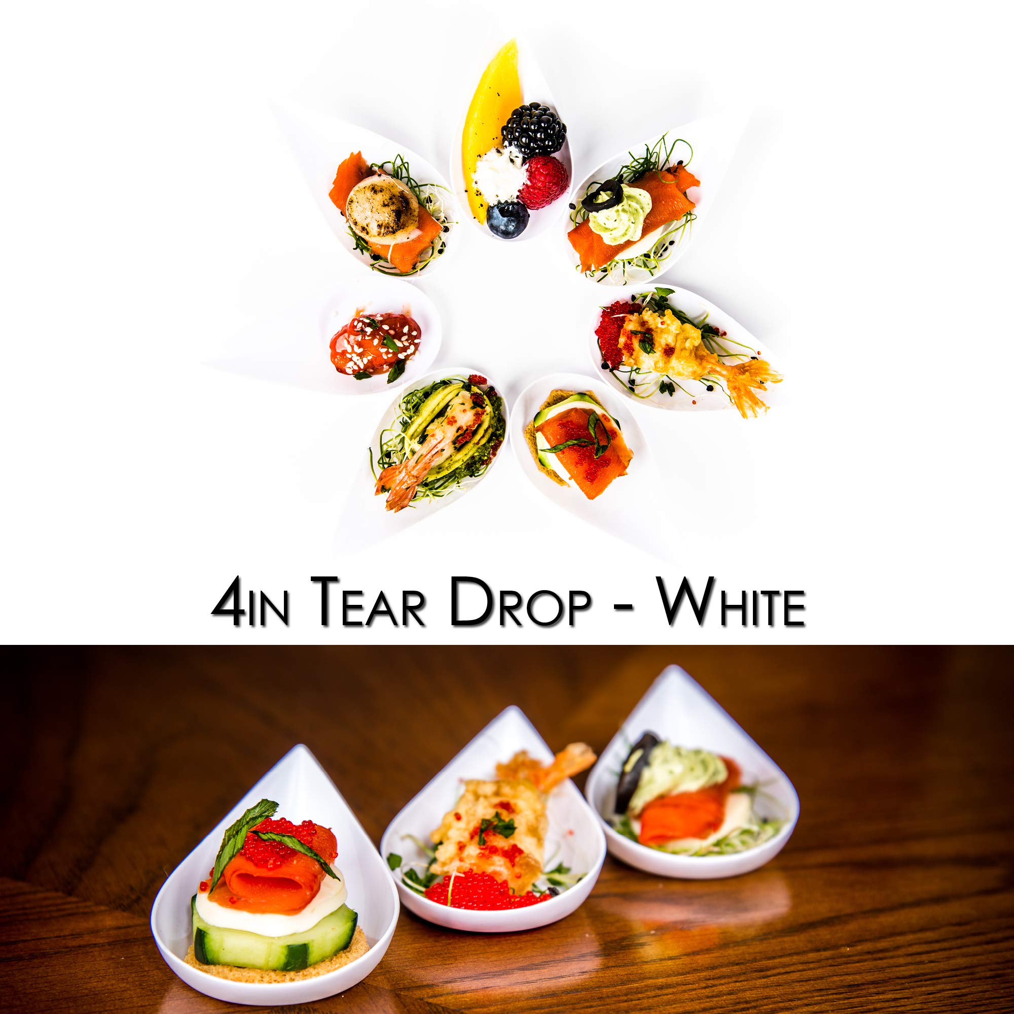 1000 Mini Dessert Cups with Forks [4-inch, Tear Drop White]