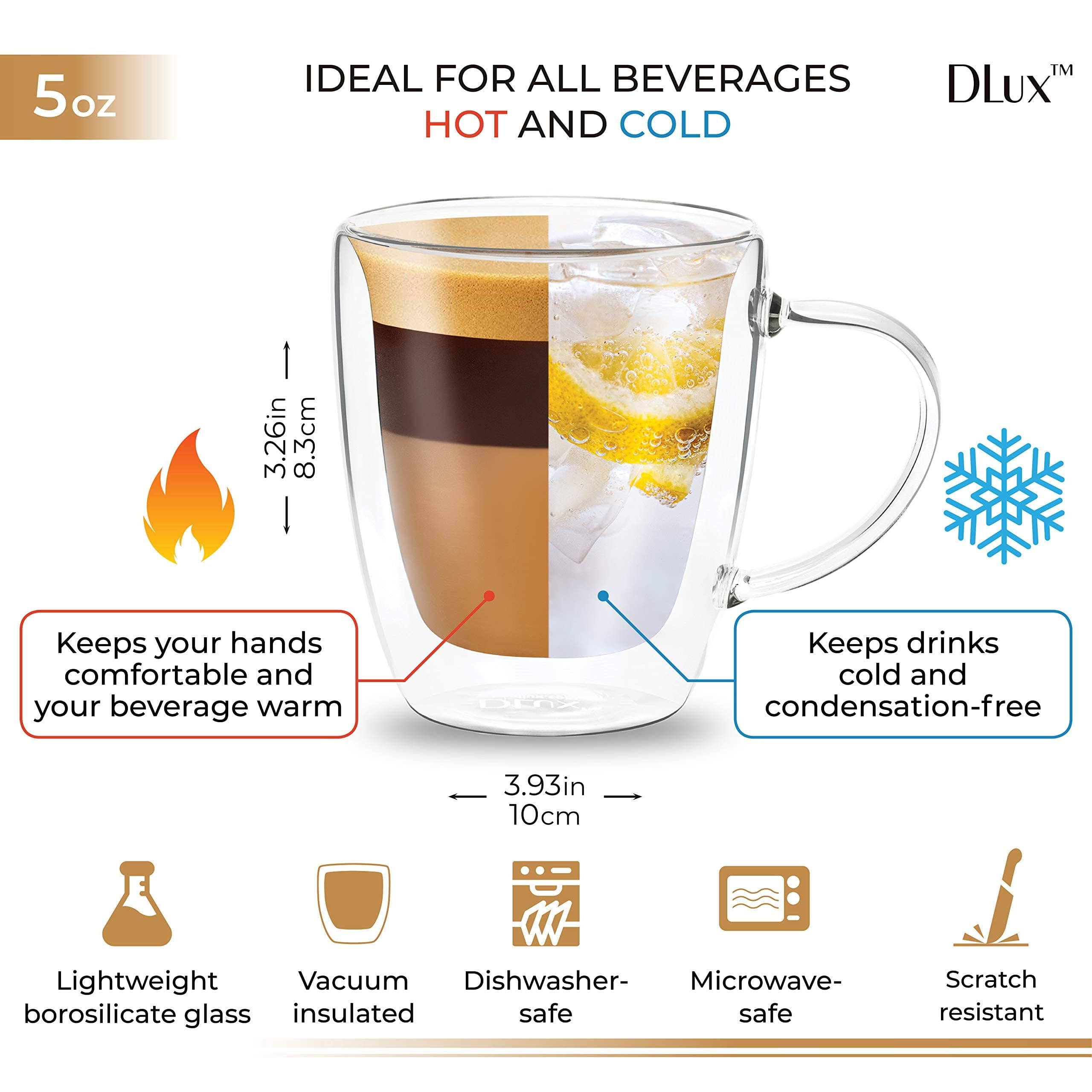 5.4oz Espresso Cups with Handles ( Set of 2 )