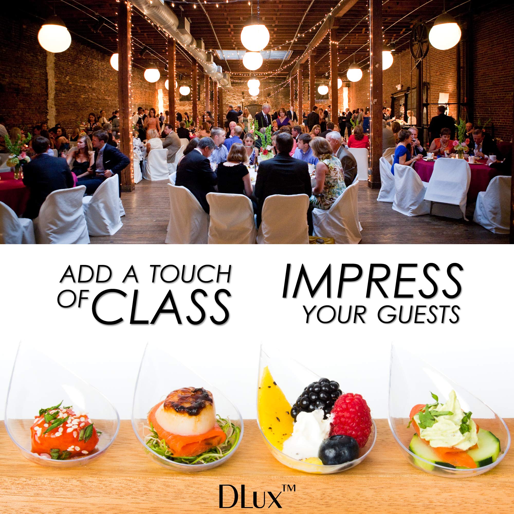 1000 Mini Dessert Cups [4-inch, Tear Drop Clear]