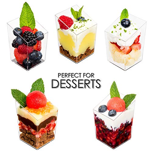 3oz Square Slanted + Spoons  ( 32 Pack )