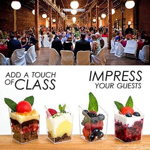 3oz Square Slanted + Spoons  ( 32 Pack )