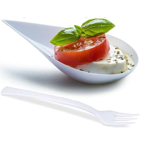 Tear Drop + Fork - White ( 100 pack )