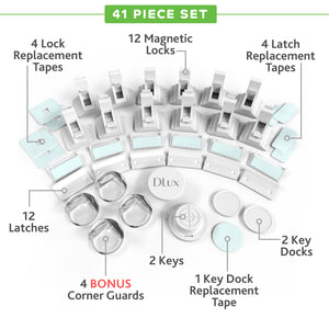 DLux Baby Safety Magnetic Cabinet Locks - 41 pack