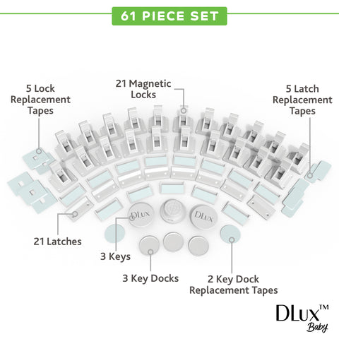 Image of DLux Baby Safety Magnetic Cabinet Locks - 61 pack