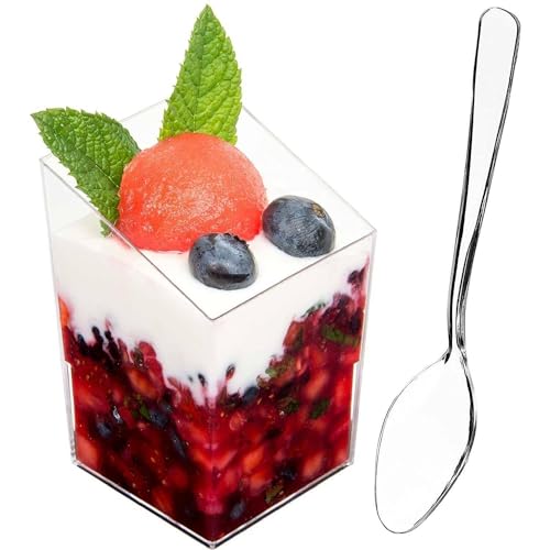 3oz Square Slanted + Spoons ( 32 Pack ) – DLux