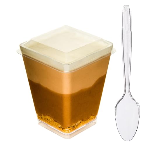 5oz Square + Spoon & Lid ( 40 Pack )